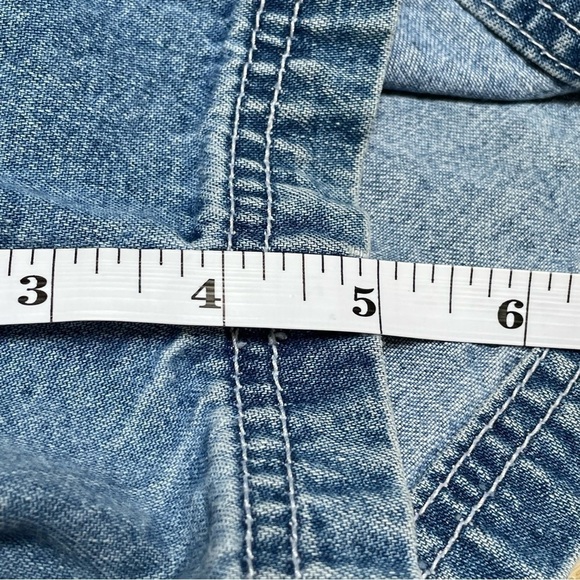 🥒 y2k Xhilaration Denim High Rise Blue Jean Mom Shorts Women’s Size 34, 12/14 - Picture 8 of 12